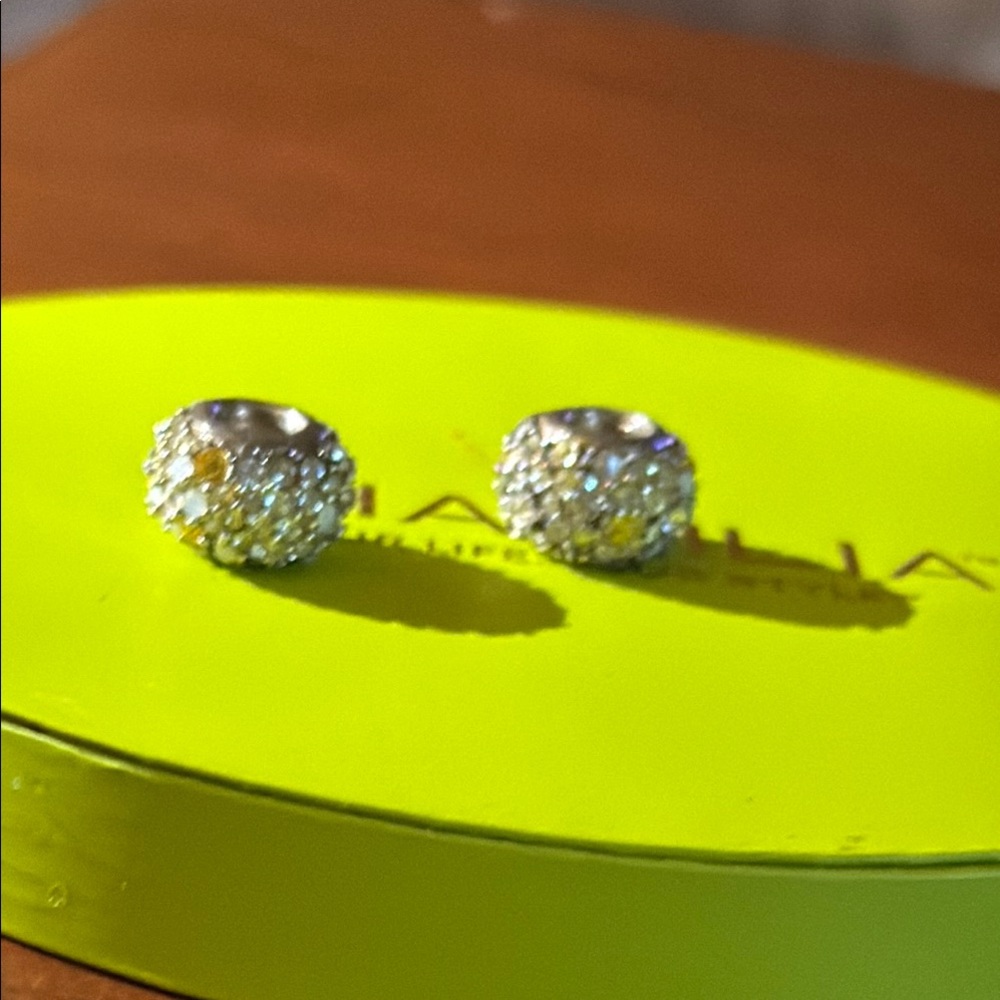 Chamilia Swarovski Pair of Sparkling Bead Charms Blue, White and Yellow Crystals